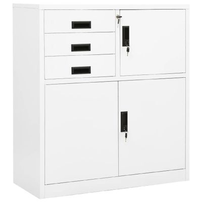 vidaXL Kancelárska skriňa biela 90x40x102 cm oceľ