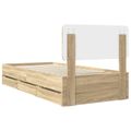 vidaXL Rám postele Sonoma dub 90 x 200 cm Konštruované drevo