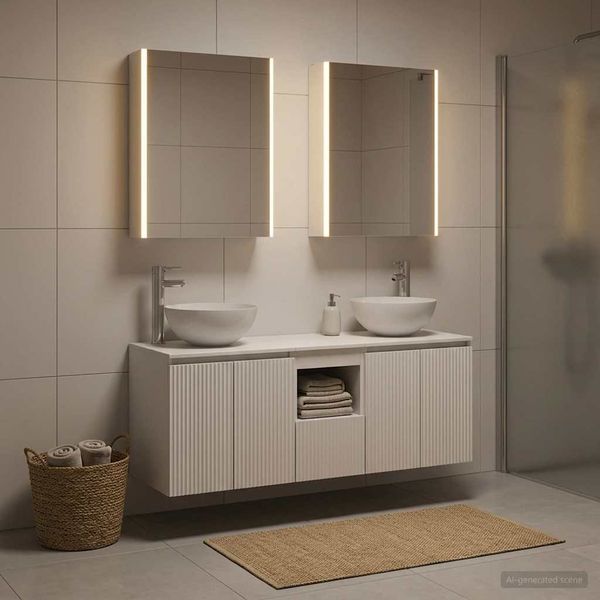 vidaXL Set kabinetov do kúpeľne 5 pcs Biela 53 x 15,5 x 70 cm