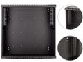 Kovový rozvádzač montážna skriňa 19" 3/4U 180 mm, Black/RCA19-3+4U-180B-T, čierna