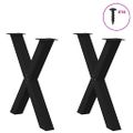 vidaXL Nohy k jedálenskému stolu v tvare X, 2 ks, čierne, 70 x (72-73) cm, oceľové