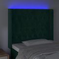 vidaXL Čelo postele s LED tmavozelené 103x16x118/128 cm zamat