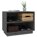 vidaXL Skrinka na topánky sivá 60x34x45 cm masívna borovica