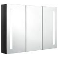 vidaXL LED kúpeľňová zrkadlová skrinka 89x14x62 cm žiarivá čierna