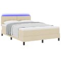vidaXL Posteľ s pružinovým rámom Krémová 140 x 190 cm látka