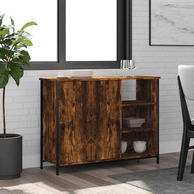 vidaXL Komoda dymový dub 100x33x75 cm kompozitné drevo