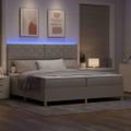 vidaXL LED box s pružinami Sivohnedá 200 x 200 cm látka