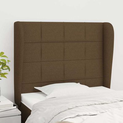 vidaXL Čelo postele so záhybmi tmavohnedé 103x23x118/128 cm látka