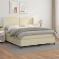 vidaXL Boxspring posteľ s matracom krémová 160x200 cm umelá koža