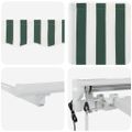 vidaXL Rám markízy Zelená a biela 250 x 200 cm Polyester s PU povrchom