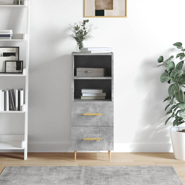 vidaXL Komoda betónovo sivá 34,5x34x90 cm spracované drevo