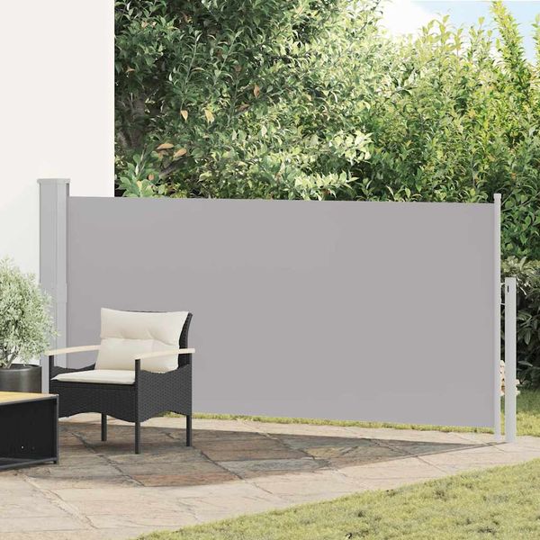 vidaXL Zaťahovacia bočná markíza sivá 140 x 300 cm