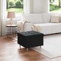 vidaXL Ottoman s Úložným Priestorom Čierny 60 x 60 x 45 cm látka