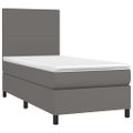 vidaXL Boxspring posteľ s matracom a LED sivá 80x200 cm umelá koža