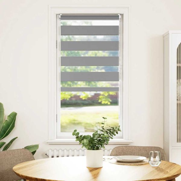 vidaXL Zebrová roleta 60,9x120 cm, šírka látky 56,7 cm, sivá