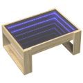 vidaXL Konferenčný stolík s nekonečnými LED dub sonoma 70x53x30 cm