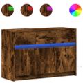 vidaXL TV stolík s LED dymový dub 91x34x61 cm kompozitné drevo
