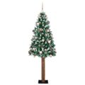 vidaXL Úzky vianočný stromček s 300 LED-i so stojanom Zelená 180 cm