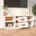 vidaXL TV skrinka biela 100x34x40 cm masívna borovica