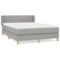 vidaXL Boxspring posteľ s matracom bledosivá 140x200 cm látka