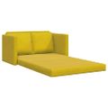 vidaXL Podlahová rozkladacia pohovka 2v1 tmavožltá 122x204x55cm zamat