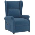 vidaXL Elektrické sklápacie kreslo wingback modré látka