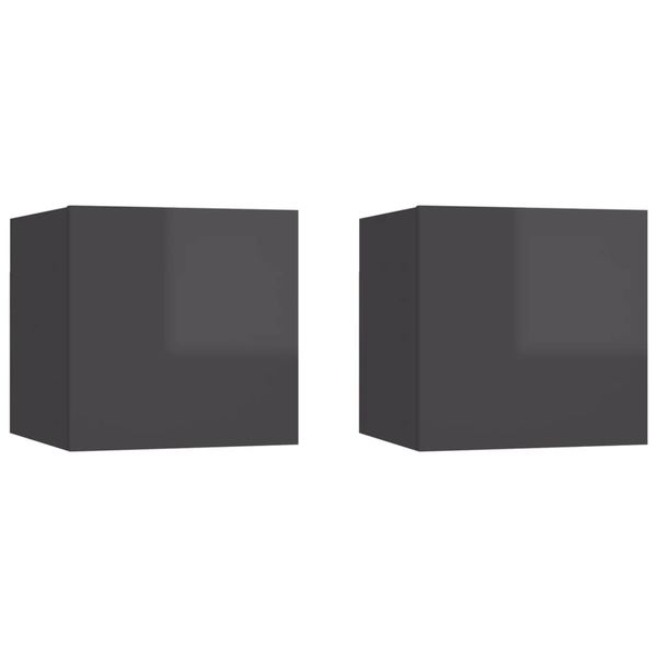 vidaXL Nočné stolíky 2 ks, lesklé sivé 30,5x30x30 cm, kompozitné drevo
