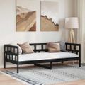 vidaXL Denná posteľ čierna masívna borovica 90x200 cm