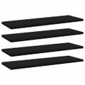 vidaXL Prídavné police 4 ks, čierne 60x20x1,5 cm, drevotrieska