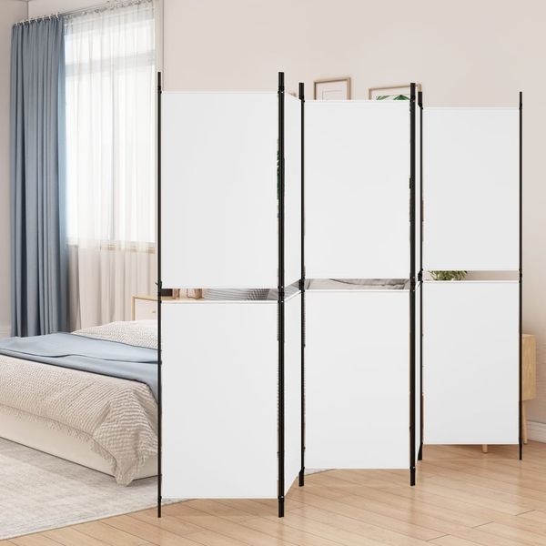 vidaXL 5-panelový paraván biely 250x180 cm látka