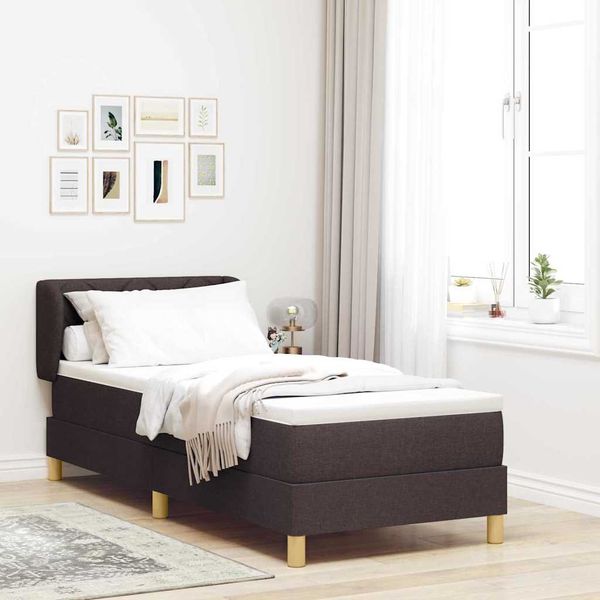 vidaXL Posteľ s pružinovým rámom Tmavohnedá 80 x 200 cm látka