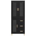 vidaXL Highboard Čierny dub 69,5 x 34 x 180 cm Kompozitné drevo