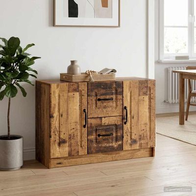 vidaXL Servírovacia skriňa Staré drevo 89 x 34,5 x 57 cm