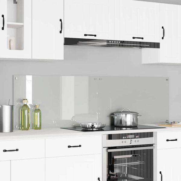 vidaXL Kuchynský obklad 2 pcs Priehľadná 90 x 50 cm tvrdené sklo
