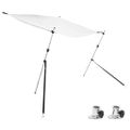 vidaXL Tieniaci nadstavec v tvare T biele 174x205x(115-194) cm