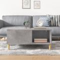 vidaXL Konferenčný stolík betónový sivý 80x80x36,5 cm spracované drevo