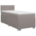 vidaXL Posteľ boxspring s matracom Sivohnedá 90 x 200 cm Látka