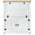vidaXL Skriňa na víno Biela 97 x 45 x 114 cm Masívne borovicové drevo