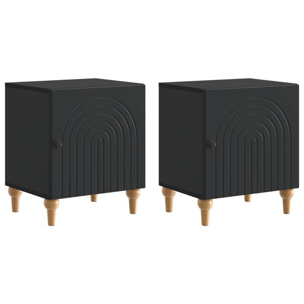 vidaXL Nočný stolík 2 pcs Čierna 43 x 34,5 x 50 cm Kompozitné drevo