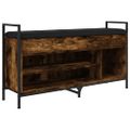 vidaXL Lavička na topánky dymový dub 105,5x32x57,5 cm kompozitné drevo