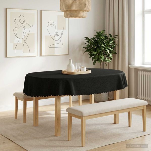 vidaXL Uterák na stôl 5 ks Oválny Tmavosivá 130 x 180 cm