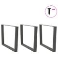 vidaXL Nohy k jedálenskému stolu v tvare V, 3 ks, antracitové, 100 x (72-73,3) cm, oceľ