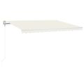 vidaXL Automatická markíza, LED a senzor vetra 400x300 cm, krémová