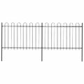 vidaXL Záhradný plot s oblúkom navrchu, oceľový 337x120 cm, čierny