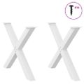 vidaXL Nohy k jedálenskému stolu v tvare X, 2 ks, biele, 90 x (72-73) cm, oceľové