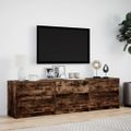 vidaXL TV stolík s LED dymový dub 180x34x50 cm kompozitné drevo