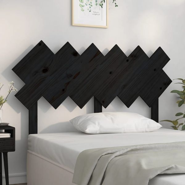 vidaXL Čelo postele čierne 132x3x81 cm masívna borovica