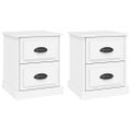 vidaXL Nočné stolíky 2 ks biele 39x39x47,5 cm spracované drevo