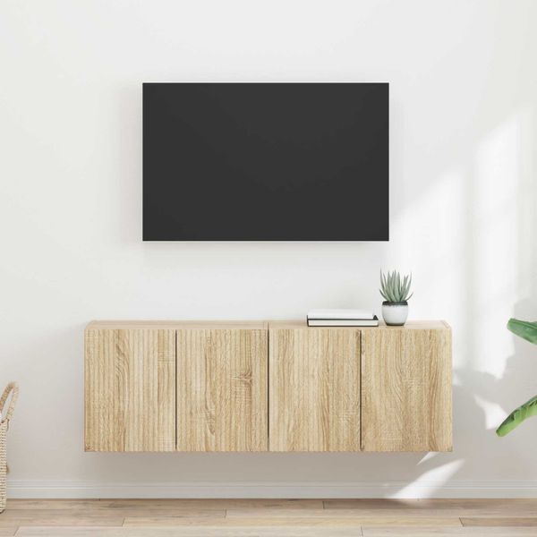 vidaXL TV nástenná skriňa Nástenný 2 pcs Sonoma dub 59,5 x 31 x 40 cm