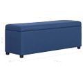 vidaXL Lavica s úložným priestorom 116 cm modrá polyester